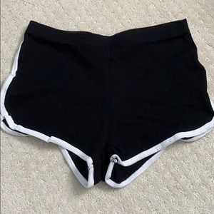 Black shorts with white stripe
